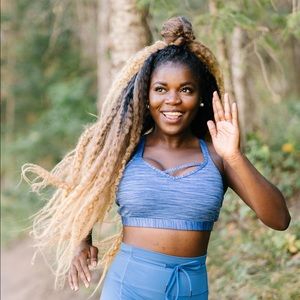 Calm Blue Luxe Strappy Bra Set, Size Small